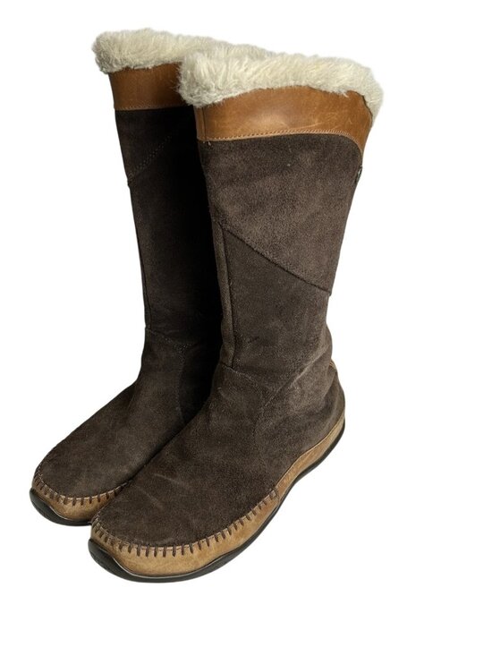 The North Face Shoes - North Face Moccasin Janey Primaloft Winter Boots Side Zip Fur Lace Up Womens 8.5